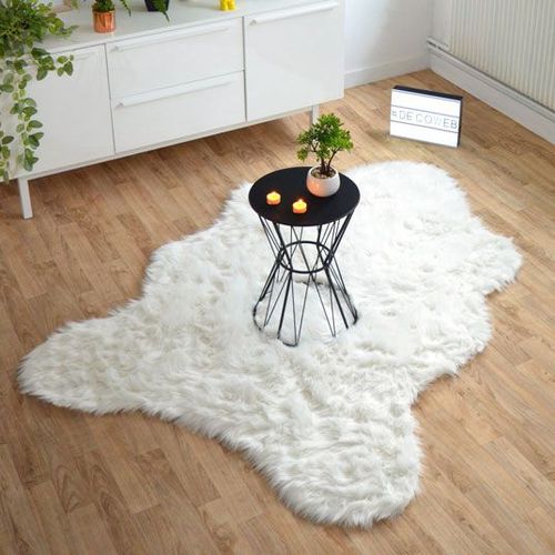 Tapis - Imitation Ours - Blanc Crème - 160 X 220 Cm