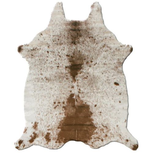 Tapis Peau De Bête - Imitation Vache Tachetée Claire - Marron Et Blanc Decoweb.Com - 140 X 170 Cm