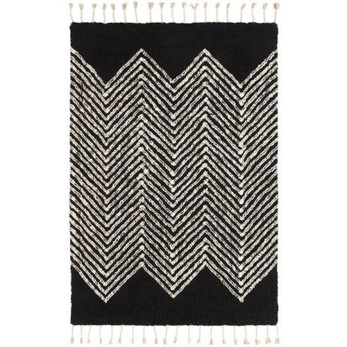 Tapis Style Berbère Avec Franges - Arrow Noir Decoweb.Com - 120 X 160 Cm