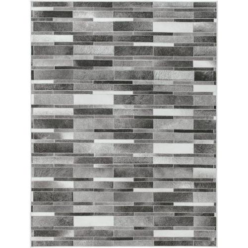 Tapis Toucher Soft - Imprimé Peau De Vache - Parement Gris Decoweb.Com - 200 X 290 Cm