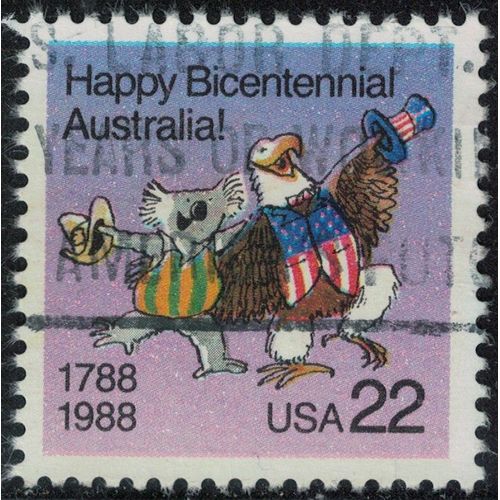 Etats Unis 1988 Oblitéré Used Joyeux Bicentenaire Australie Koala Et Aigle Su