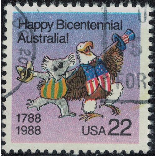 Etats Unis 1988 Oblitéré Used Joyeux Bicentenaire Australie Koala Et Aigle Su