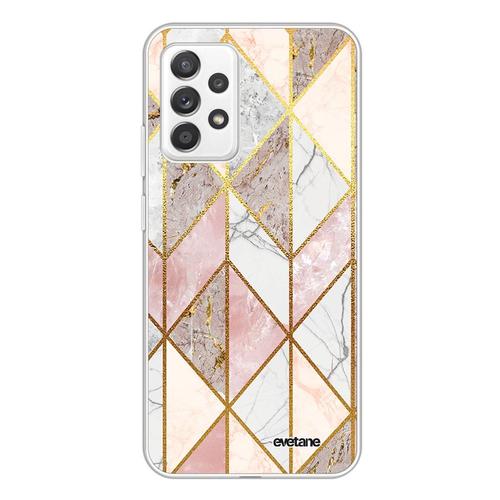 Coque Samsung Galaxy A72 360 Intégrale Transparente Marbre Rose Losange Tendance Evetane.