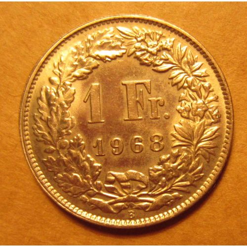 Pièce 1 Francs Suisse 1968 Helvetia
