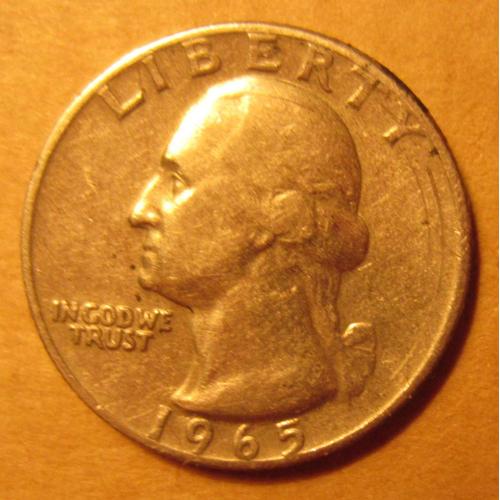 Pièce États-Unis Usa ¼ Dollar "Washington Quarter" Cupronickel 1965