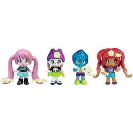 Pinypon - Terrific Friends | Pack De 4 Figurines Fille Vampire, Fille Loup, Fille Squelette Et Garçon Fantôme, Poupées Avec