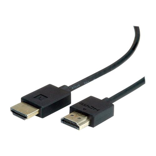 Roline - Câble HDMI avec Ethernet - HDMI mâle pour HDMI mâle - 2 m - double blindage - noir - support 4K, actif