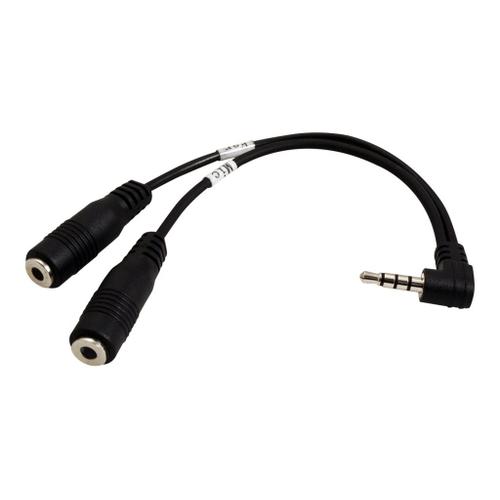 Roline - Prise de casque micro - mini jack 4 pôles mâle pour mini-phone stereo 3.5 mm femelle - 15 cm - noir