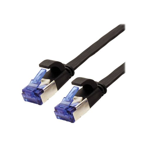 VALUE - Cordon de raccordement - RJ-45 (M) pour RJ-45 (M) - 50 cm - FTP - CAT 6a - sans halogène, moulé, bloqué, plat - noir