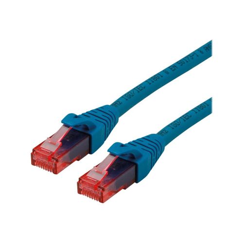 Roline - Cordon de raccordement - RJ-45 (M) pour RJ-45 (M) - 50 cm - UTP - CAT 6 - sans halogène, moulé, bloqué - bleu