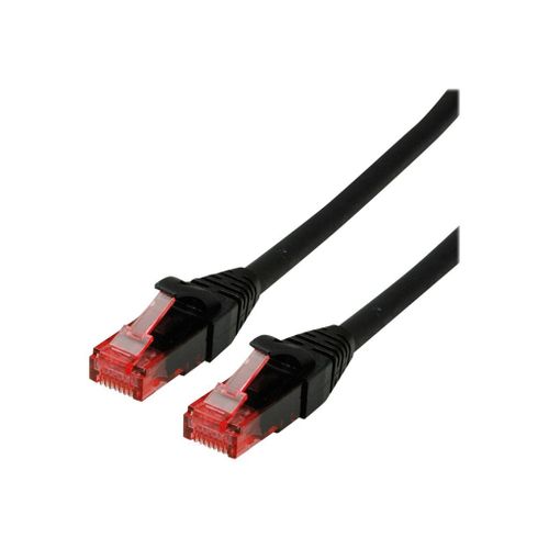 Roline - Cordon de raccordement - RJ-45 (M) pour RJ-45 (M) - 3 m - UTP - CAT 6 - sans halogène, moulé, bloqué - noir