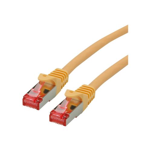 Roline - Cordon de raccordement - RJ-45 (M) pour RJ-45 (M) - 30 cm - SFTP, PiMF - CAT 6 - sans halogène, moulé, bloqué - jaune