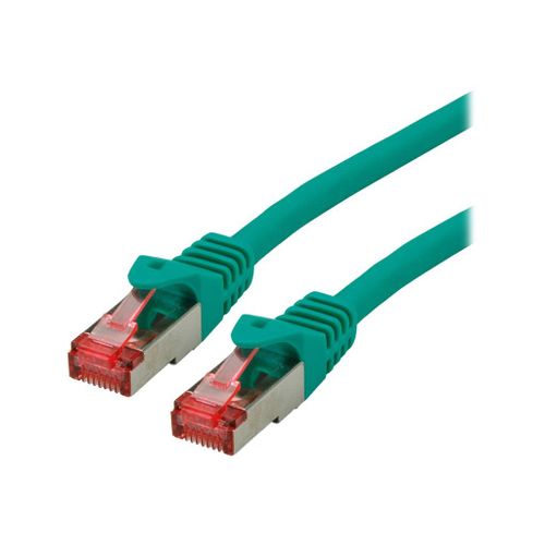 Roline - Cordon de raccordement - RJ-45 (M) pour RJ-45 (M) - 30 cm - SFTP, PiMF - CAT 6 - sans halogène, moulé, bloqué - vert