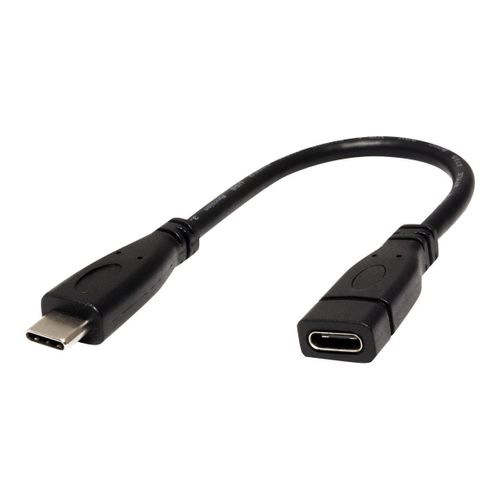 Roline - Câble d'extension USB - 24 pin USB-C (M) pour 24 pin USB-C (F) - USB 3.1 - 15 cm - noir