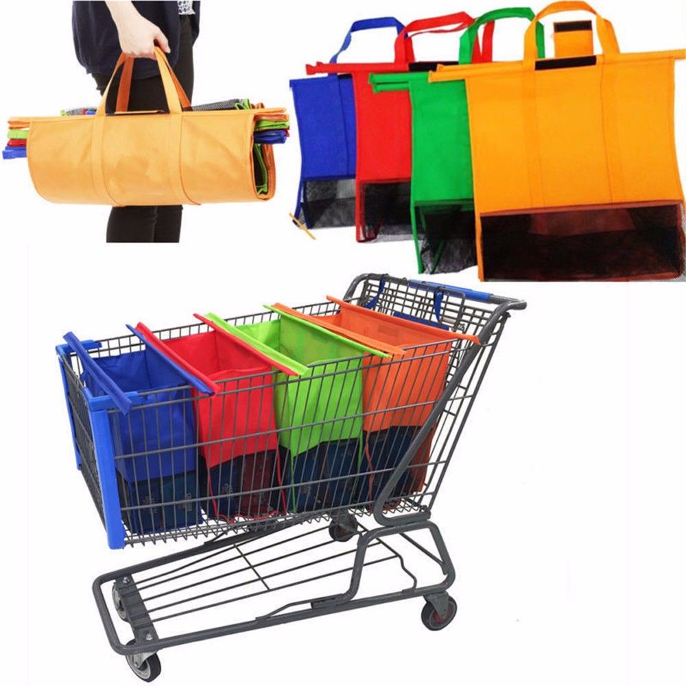 Sacs de rangement de supermarch, chariot rutilisable, sacs... - 4