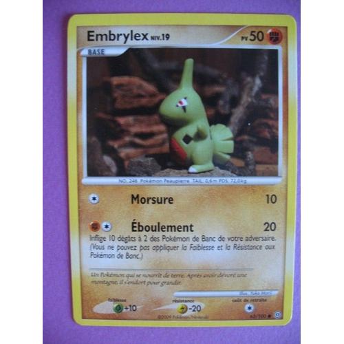 Carte Pokémon - Embrylex - 63/100 - Diamant Et Perle - Tempête - 2009 - C