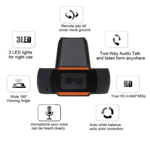 Webcam HD 1080p, cam�ra USB rotative, avec Microphone, pour ... - 4