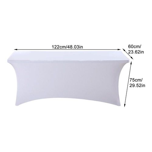 Couverture De Table Rectangulaire Élastique, Nappe Blanche Pour Réunion, Banquet De Mariage, Lit De Massage Pour Salon De Beauté
