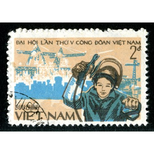Timbre Oblitéré Viet Nam, Buu Chinh, Dai Hoi Lan Thu V Cong Doan Viet Nam 2°