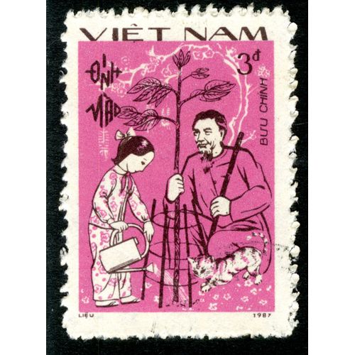 Timbre Oblitéré Viet Nam, Buu Chinh, Onh Mad, 1987, Lieu, 3a