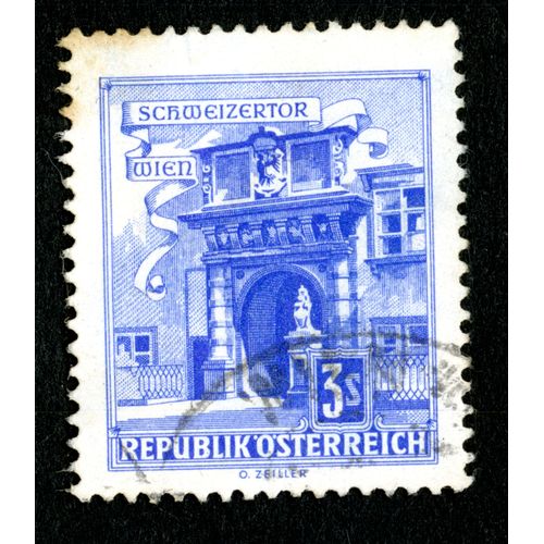 Timbre Oblitéré Republik Osterreich, Schweizertor Wien, 3 S
