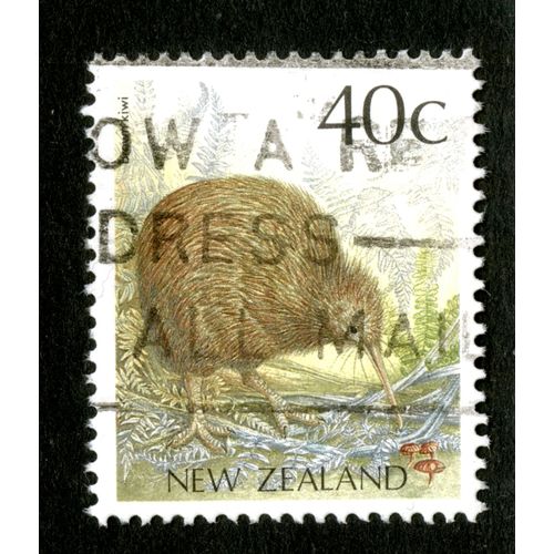 Timbre Oblitéré New Zealand, Brown Kiwi, 40 C