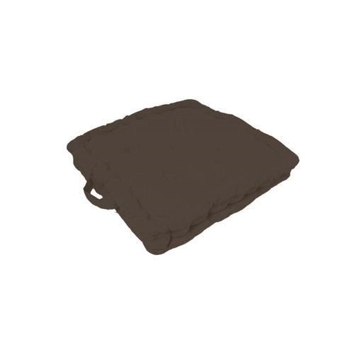 Coussin Tapissier En Coton 50x50x10 Cm Panama Taupe, Par Soleil D'ocre