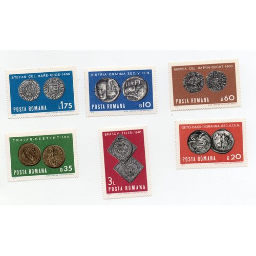 Roumanie- Série De 6 Timbres Neufs- Monnaies Anciennes