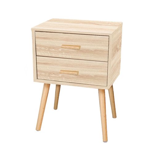 Table De Chevet 2 Tiroirs Edwing - 45 X 35 X 60 Cm - Marron - Rangement Pour Chambre À Coucher, Salon