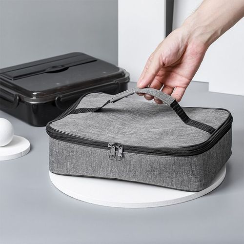 Petit sac Isotherme Repas,Sac Glaciere Déjeuner pour Hommes Femmes Garcon Adultes,Panier Repas Imperméable pour Le Bureau,Le Pique-nique et L'activité en Plein Air(Gris)