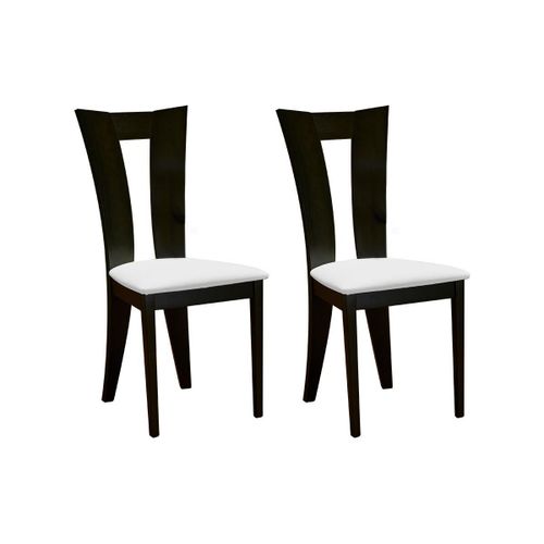 Lot De 2 Chaises Tiffany - Hêtre Massif - Coloris : Wengé Et Blanc