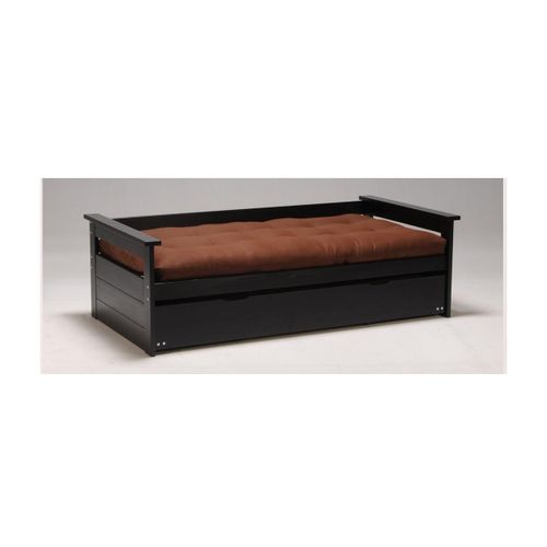 Lit Gigogne Banquette Alfonso - 90x190cm - Mdf Et Sapin - Noir