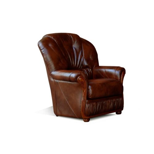Fauteuil 100% Cuir De Buffle Daphne - Marron
