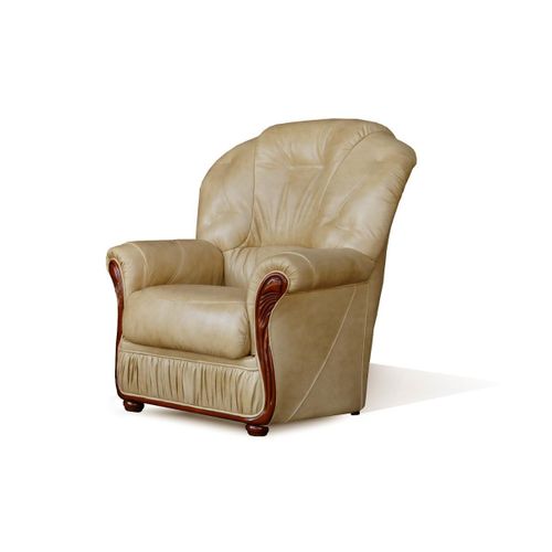 Fauteuil 100% Cuir De Buffle Daphne - Beige