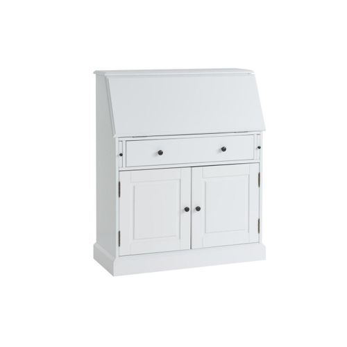 Secrétaire En Pin Et Mdf - Coloris : Blanc - Cleore