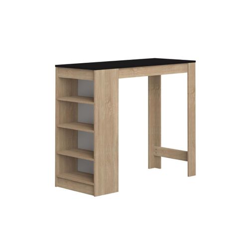Meuble Bar Aravis Chêne Naturel Et Noir 115 X 102,7 - Temahome