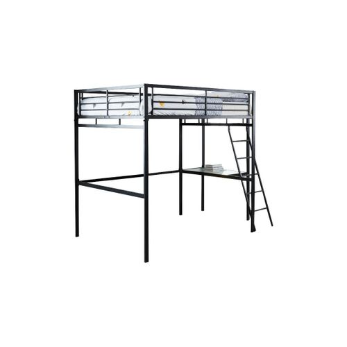 Lit Mezzanine Casual Ii - 140 X 190 Cm - Plateforme Bureau - Anthracite