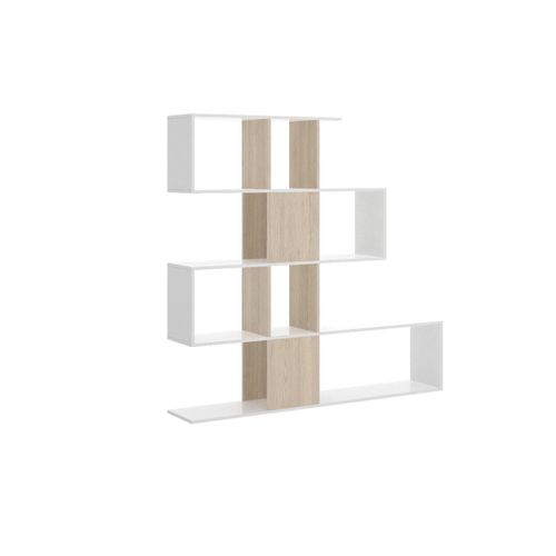 Etagère Monka - 12 Cases - Coloris : Chêne & Blanc