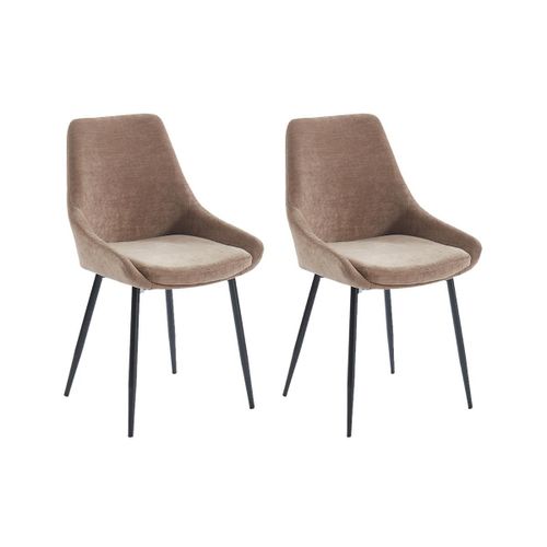 Lot De 2 Chaises Masurie - Tissu - Taupe