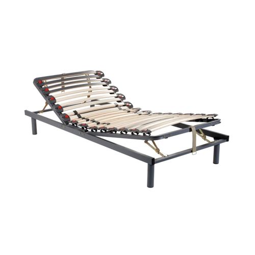 Sommier De Relaxation Manuel Monté Sur Tenons, 3 Plans De Couchage, Fermeté Réglable Par Curseurs - 70 X 190 Cm