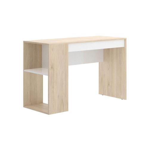 Bureau Avec Rangements Ines - Coloris : Chêne Et Blanc