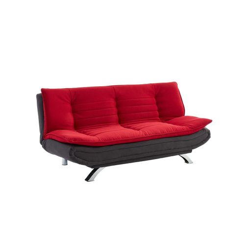 Canapé Convertible Clic-Clac En Tissu Demido Iii - Bicolore Rouge Et Anthracite