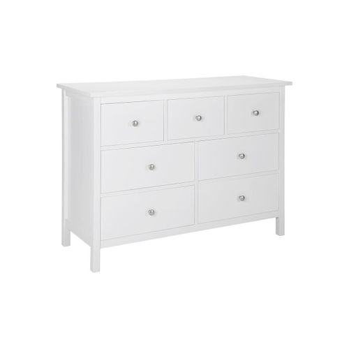 Commode Albane - 7 Tiroirs - Pin Blanc