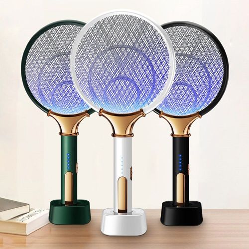 Usb Rechargeable Muet Zapper Tueur Raquette 2 En 1 Led Électrique Tapette De Moustique Électrique Lumière Led Tennis Batte D Hi1540