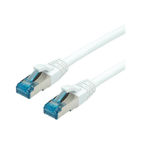 VALUE - Cordon de raccordement - RJ-45 (M) pour RJ-45 (M) - 50 cm - SFTP, PiMF - CAT 6a - sans halogène, moulé, sans crochet, bloqué - blanc