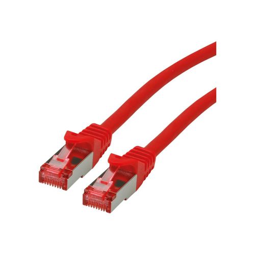 Roline - Cordon de raccordement - RJ-45 (M) pour RJ-45 (M) - 1 m - SFTP, PiMF - CAT 6 - sans halogène, moulé, bloqué - rouge