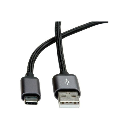 Roline - Câble USB - 24 pin USB-C (M) soudé pour USB (M) soudé - USB 2.0 - 3 m - noir