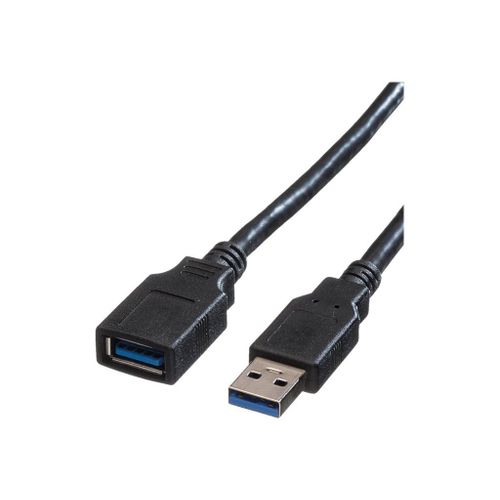 Roline - Rallonge de câble USB - USB type A (M) pour USB type A (F) - USB 3.0 - 1.8 m - noir