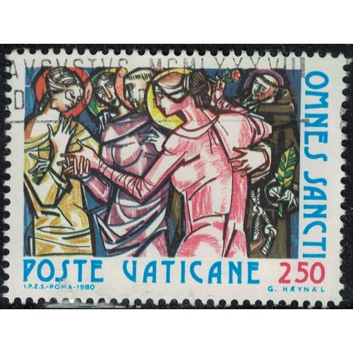 Vatican 1980 Oblitéré Used Omnes Sancti La Communion Des Saints Su