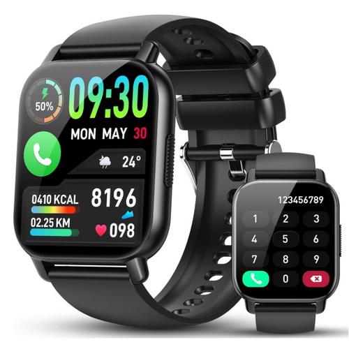 Montre Connectée Homme Femme Avec Appel Bluetooth, 1.85" Hd Smartwatch, Montre Connectée Sport Etanche Ip68, 112 Modes Sportifs Avec Podometre/Cardiofrequencemetre/Moniteur De Sommeil Pour Android/Ios